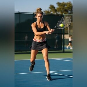 Lululemon Rare charcoal with Red and White Accents skort 10